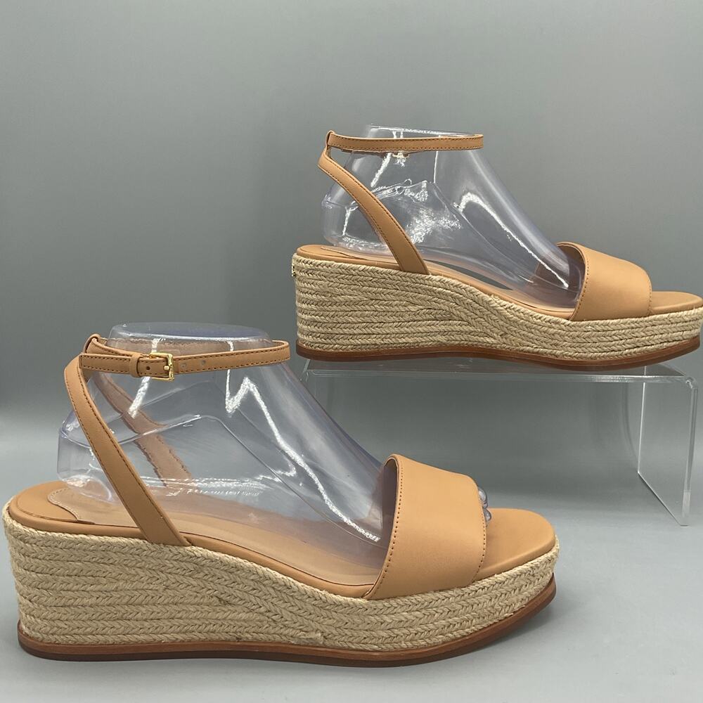 NEW Lauren Ralph Lauren Women’s Leona Espadrille Wedge Sandals Buff Size 10B